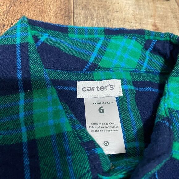 Nwt boys carters long sleeve flannel plaid shirt - Picture 4 of 7